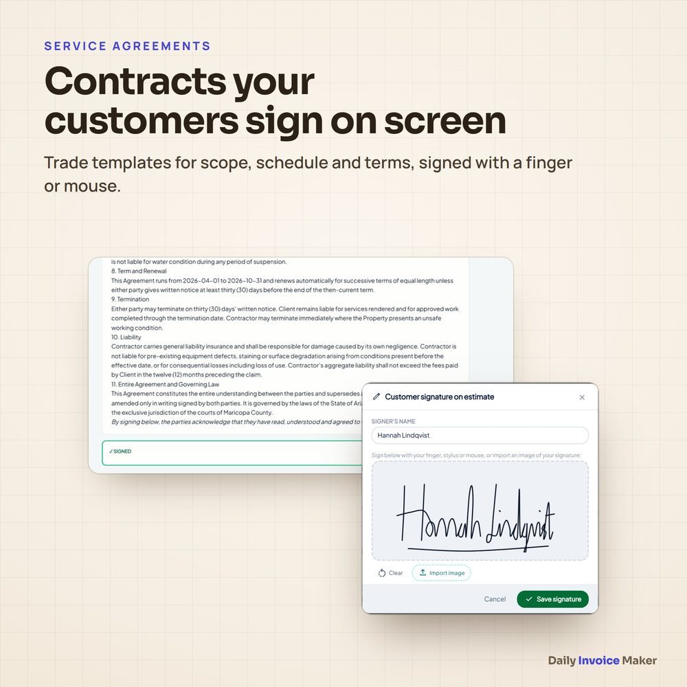 Signed agreements
