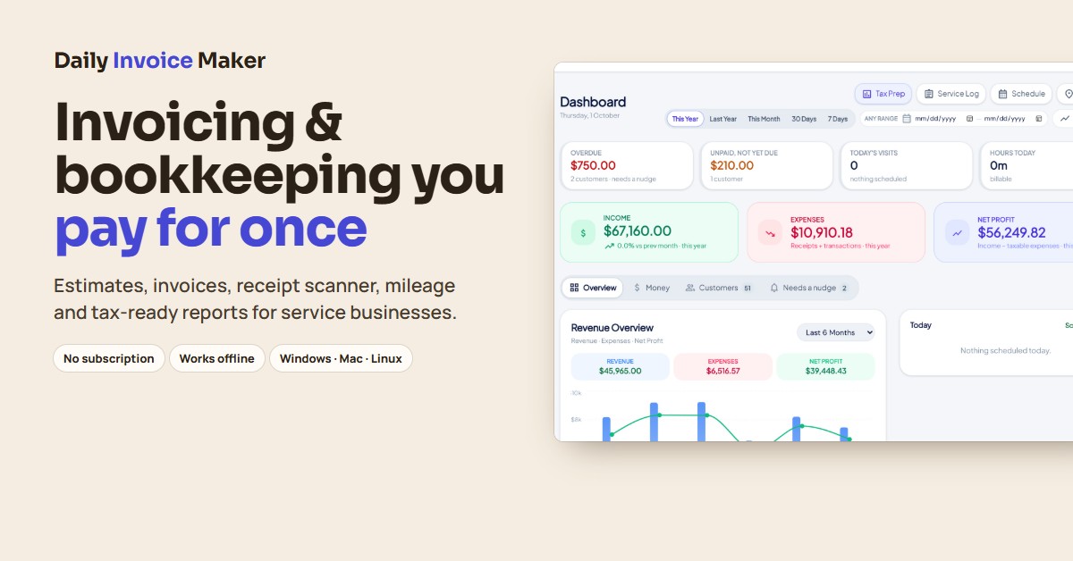 Daily Invoice Maker banner 1200x628