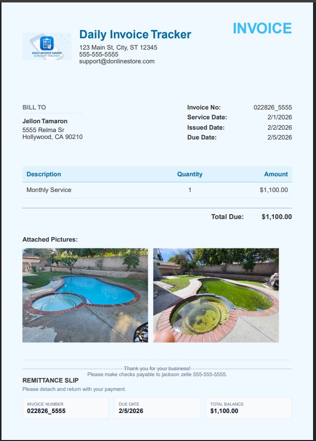 image attached to invoices