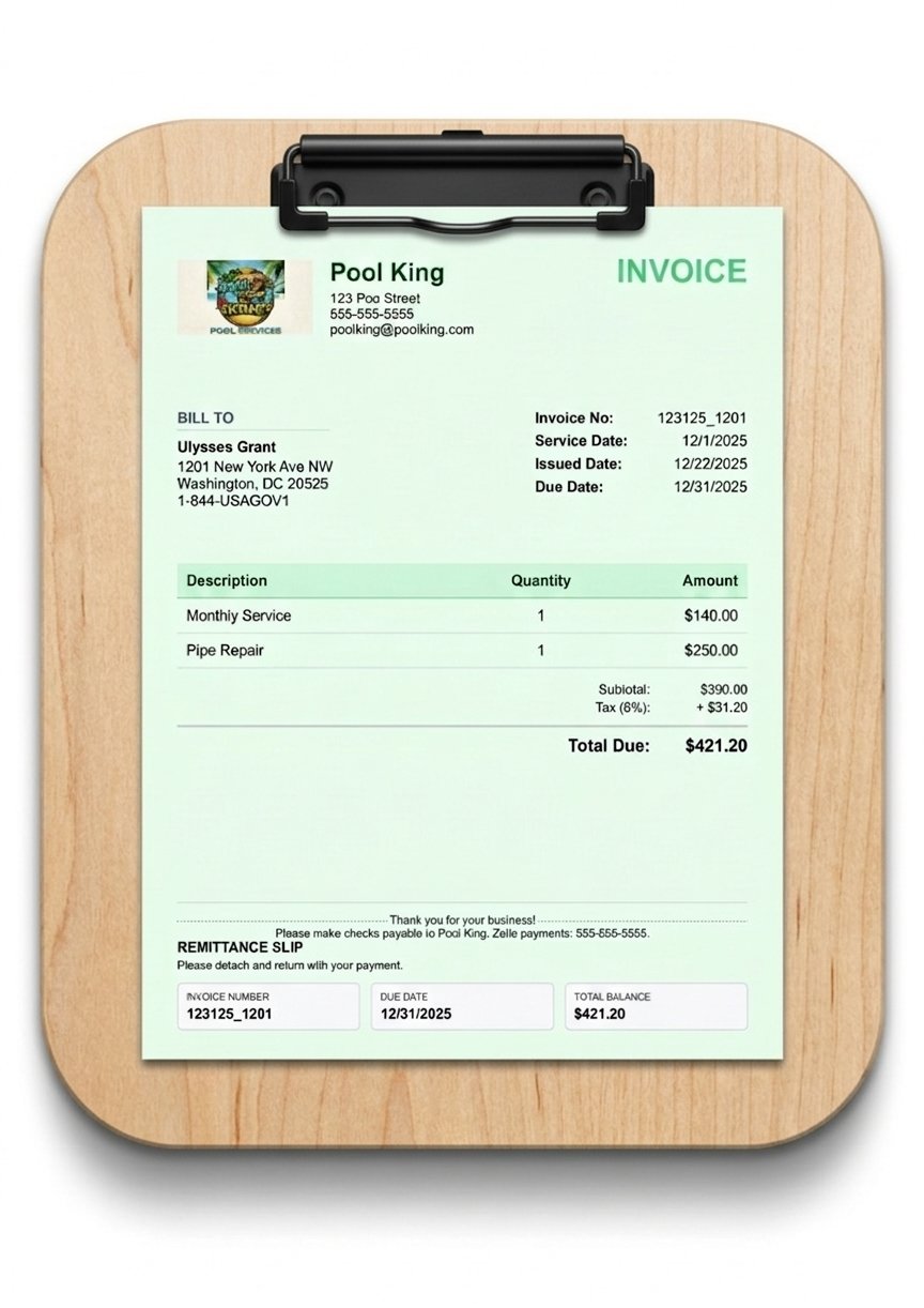Daily Invoice Tracker — green template with remittance slip